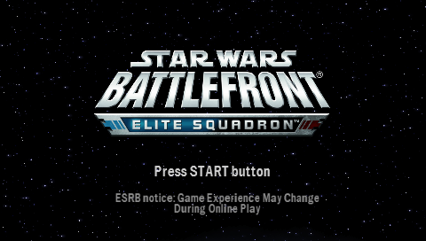 Star Wars Battlefront: Elite Squadron title screen for PSP